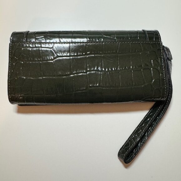 Kate Spade Wristlet Wallet Clutch Crocodile - Green - Picture 2 of 7